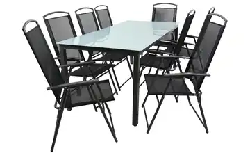 Gartenmöbel 9er-Set Mattglas Anthrazit, matt