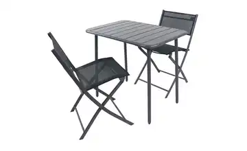 Gartenmöbel 3er-Set Schwarz Schwarz