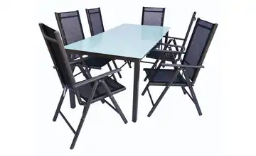 Gartenmöbel 7er-Set Mattglas Anthrazit, matt