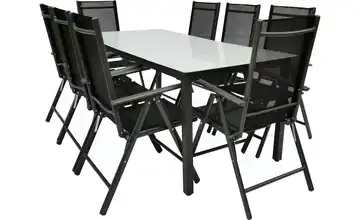 Gartenmöbel 9er-Set Mattglas Anthrazit, matt