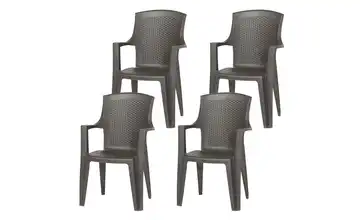 Siena Garden Stapelsessel 4er-Set Eden Schwarz