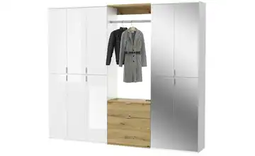 Garderoben-Set Asteiche (Nachbildung), Weiß, hochglanz