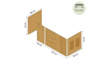 Hoppekids Vorhang für Spielbett 90x200  