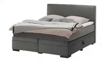 Boxi Boxspringbett mit Bettkasten Boxi Classic Dunkelgrau 160 cm Kaltschaumkern Samt H3 & H4