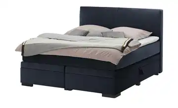 Boxi Boxspringbett mit Bettkasten Boxi Classic H3 & H5 180 cm Kaltschaumkern Mitternachtsblau Samt