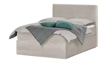 Boxi Boxspringbett Boxi Classic Beige 140 cm Samt H2 Kaltschaumkern