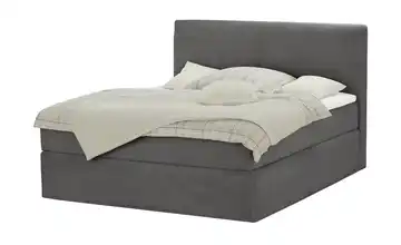 Boxi Boxspringbett Boxi Classic Anthrazit 160 cm Cordstoff H2 Viscoschaumkern