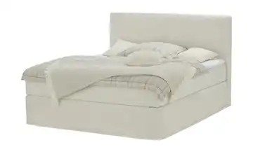 Boxi Boxspringbett Boxi Classic Creme 160 cm Cordstoff H2 Viscoschaumkern