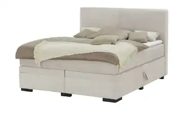 Boxi Boxspringbett Boxi Classic Natur 160 cm Cordstoff H2 & H4 Viscoschaumkern