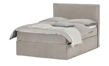 Boxi Boxspringbett Boxi Beige 140 cm H2 & H3 Kaltschaumkern Samt