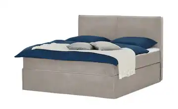 Boxi Boxspringbett Boxi Beige 180 cm H2 & H3 Kaltschaumkern Samt