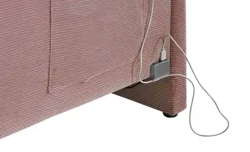 Polsterbettgestell mit USB-Anschluss Rosa Mit Rückenteil 90 cm Ohne Lattenrahmen & Bettkasten