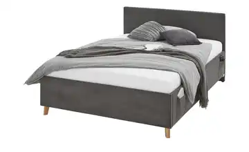 Polsterbett in Cord Ohne Lattenrahmen & Bettkasten Ohne Rückenteil 120 cm Anthrazit