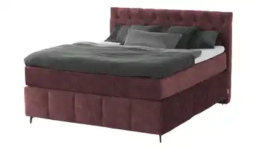 Jette Home Boxspringbett Glam New Bordeauxrot 160 cm H2 & H4 Viscoschaumkern