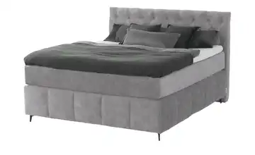 Jette Home Boxspringbett Glam New Hellgrau 160 cm H2 Viscoschaumkern