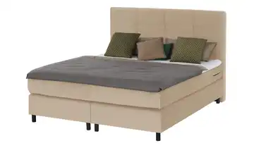 Boxspringbett H1 180 cm Viscoschaumkern Ohne Bettkasten Beige