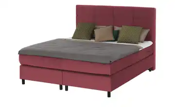 Boxspringbett H1 & H2 160 cm Viscoschaumkern Ohne Bettkasten Bordeauxrot