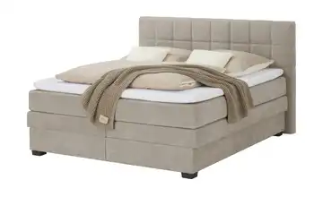 vanDoorn Boxspringbett mit Bettkasten Webstoff Beige 180 cm H2 & H3