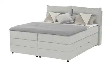 Boxspringbett mit Bettkasten Hellgrau H1 160 cm Kaltschaumkern