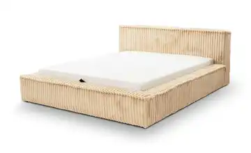 Polsterbett mit Stauraum Beige 180 cm