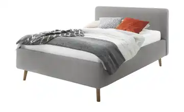 Polsterbett Grau Webstoff grob 120 cm ohne Bettkasten