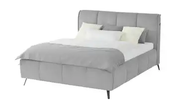 pop Polsterbett mit Bettkasten Pamela 160 cm H2 & H4 Grau Premium
