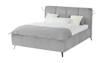 pop Polsterbett mit Bettkasten Pamela 140 cm H2 Grau Deluxe