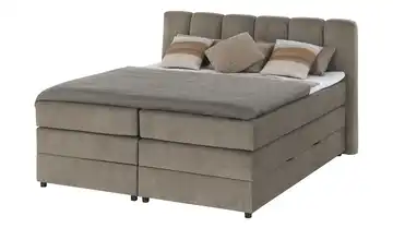 Boxspringbett mit Bettkasten Taupe 140 cm H1 Kaltschaumkern