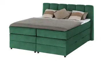 Boxspringbett mit Bettkasten 140 cm Kaltschaumkern Grün H1