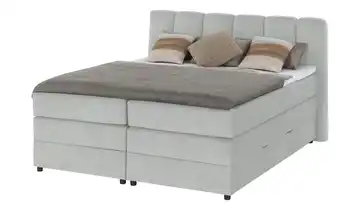 Boxspringbett mit Bettkasten 140 cm Kaltschaumkern Hellgrau H4