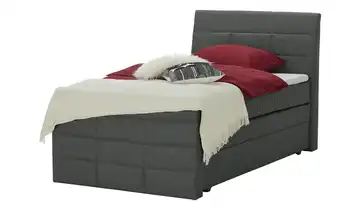 Boxspringbett mit Bettkasten und Topper Schwarz H2 140 cm