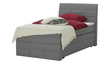 Boxspringbett mit Bettkasten und Topper Anthrazit H2 140 cm