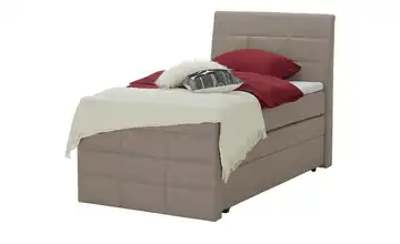 Boxspringbett mit Bettkasten und Topper Beige H2 100 cm