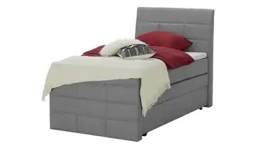 Boxspringbett mit Bettkasten und Topper Grau H2 100 cm