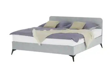 Polsterbett mit Matratze Hellgrau 160 cm H1