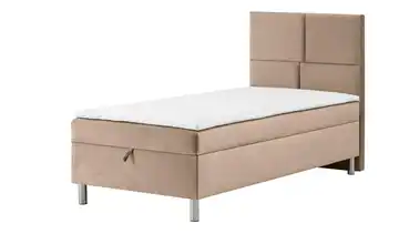 Boxbett mit Bettkasten Ohne Fußteil Beige 90 cm