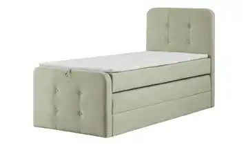 Boxspringbett mit Bettkasten 100x200 cm Mintgrün 7 cm 100 cm 7cm Visco-Topper