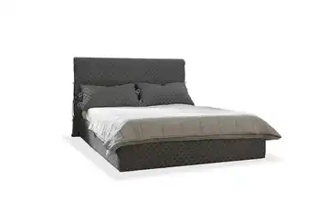 Miuform Polsterbett gemustert Grau 180x200 cm mit Bettkasten