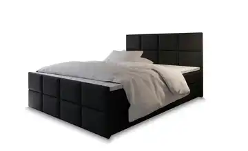 MASSENO Boxbett mit Bettkasten Schwarz 140x200 cm Flachgewebe fein
