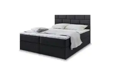 MASSENO Boxbett mit Bettkasten und 2 Schubladen 180x200 cm Schwarz