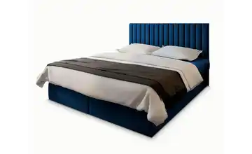 MASSENO Boxbett mit Bettkasten 140x200 cm Dunkelblau