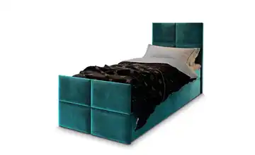 MASSENO Boxbett mit Bettkasten Türkis/Petrol 80x200 cm Teddy