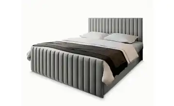 MASSENO Boxbett mit Bettkasten 140x200 cm Hellgrau