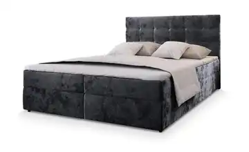 MASSENO Boxbett mit Bettkasten Boxbett 140x200 cm Stahlgrau Teddy