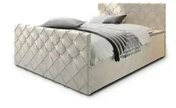 MASSENO Boxbett mit Bettkasten 160x200 cm Beige