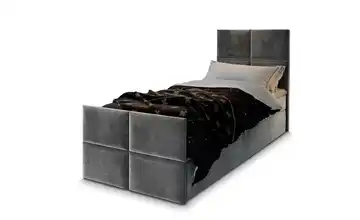 MASSENO Boxbett mit Bettkasten Grau 80x200 cm Teddy