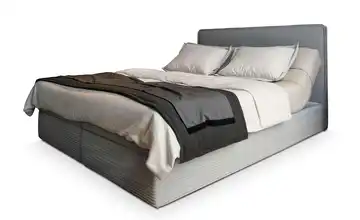 MASSENO Boxbett mit Bettkasten 140x200 cm Hellgrau