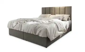 MASSENO Boxbett mit Bettkasten 140x200 cm Grau Velours