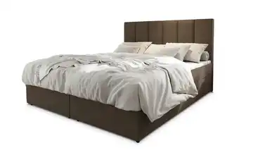 MASSENO Boxbett mit Bettkasten 140x200 cm Braun Velours