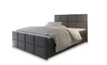 MASSENO Boxbett mit Bettkasten Hellgrau 140x200 cm Flachgewebe fein